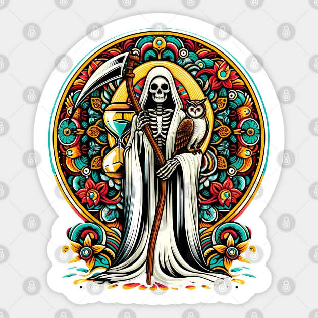 Santa Muerte Blanca - White Santa Muerte Sticker by tracydixon